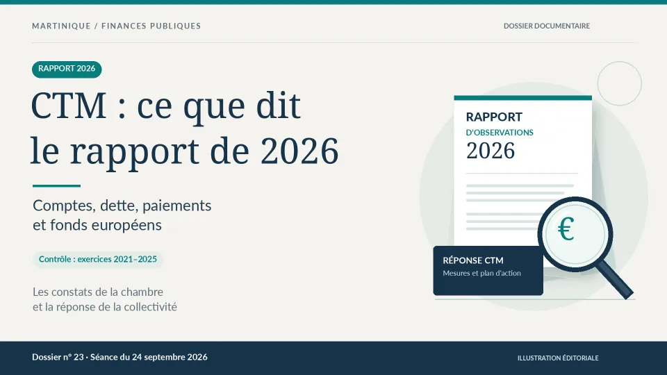 Compte rendu du rapport de la Chambre régionale des comptes sur la CTM ( Exercices 2021 à 2025 ) 