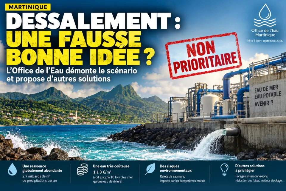 Dessalement en Martinique : l’Office de l’Eau dit non à la « fausse bonne idée »