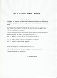 Municipales de 2014 en Martinique : Lettre ouverte à Claude Lise