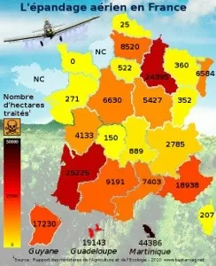La carte de l'épandage aérien en France