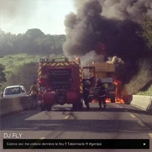 Un convoi prend feu sur la RN5 en Martinique