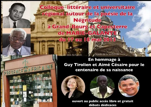 Le programme du Colloque sur la poésie de la négritude de Marie Galante