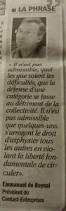 Le Président de Contact Entreprises découvre ENFIN les retombés néfastes et traumatiques du VIOL