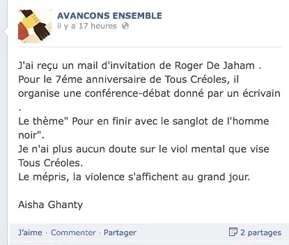 Pour en finir avec le sang glauque de l'Homme #béké ?