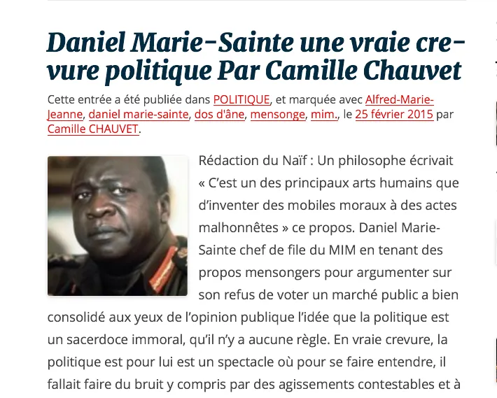 Camille #Chauvet "historien" originaire de #Martinique est-il négrophobe ?