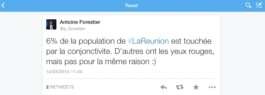 Le tweet du jour (13/03/15) #lareunion