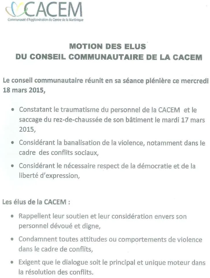 #CACEM : UNE SCANDALEUSE MOTION ANTI-SYNDICALE !