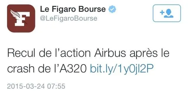 Le tweet du jour (24/03/15) #crash #airbusA320 #A320
