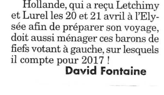 Mon cher François...respecte le françois que je suis