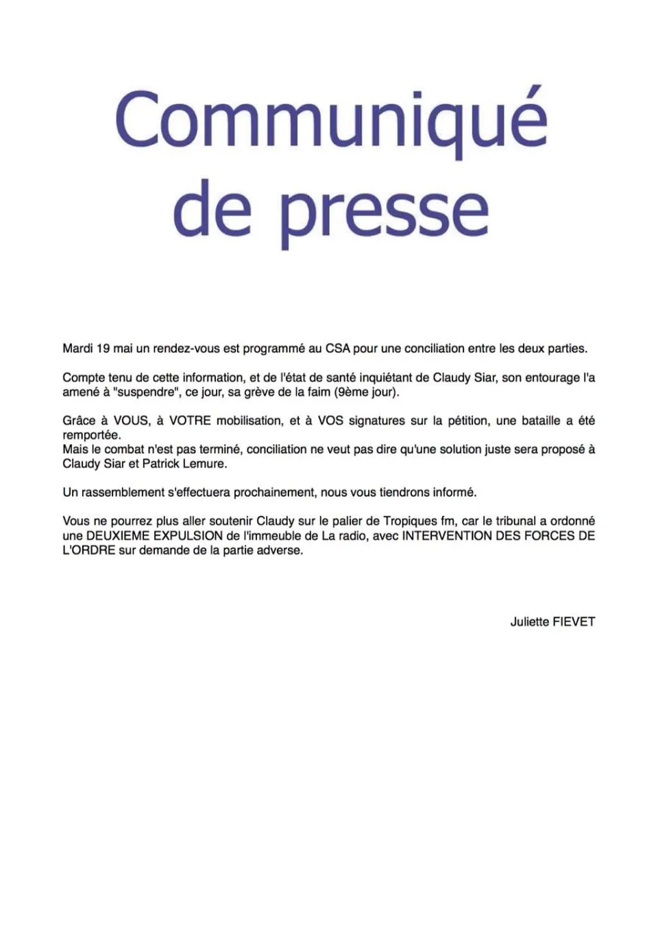 Affaire Tropiques FM : Stéphane #Mouangué /  Claudy #Siar ...conciliation le 19 mai au #CSA