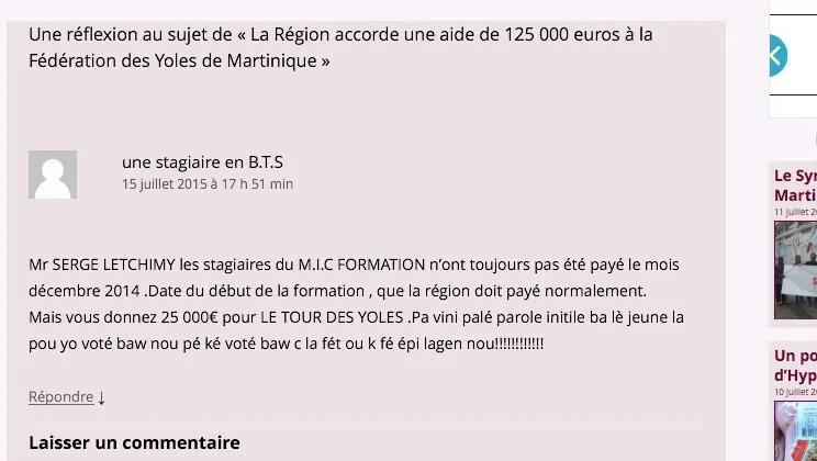 Et si la yole était plus importante que le BTS en Martinique ? Et si Sergio s'y mettait ?