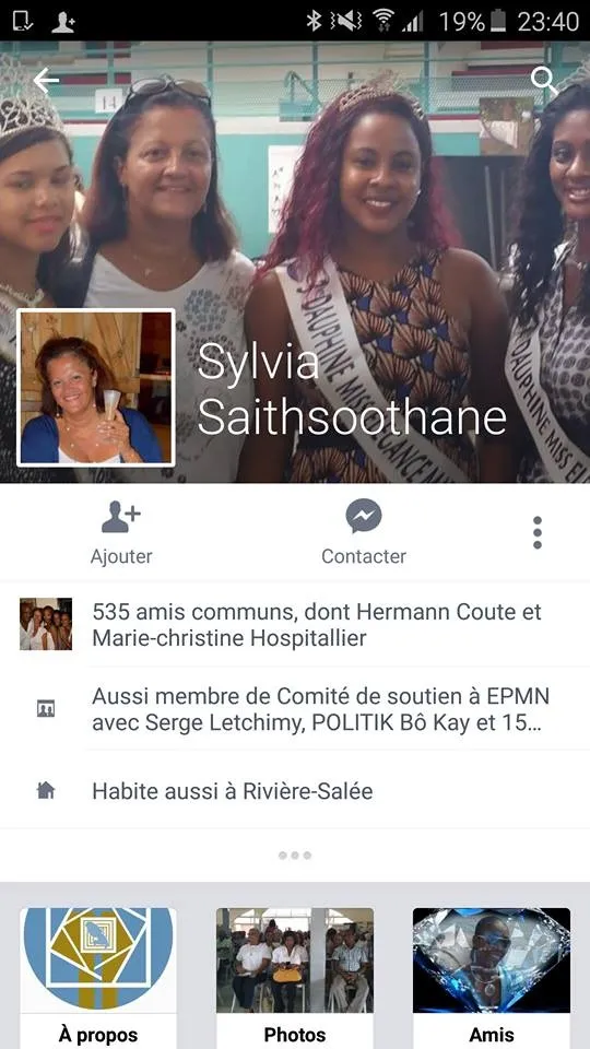 Sylvia Saithsoothane est-elle membre du groupe de soutien à Ensemble Pour une Martinique Nouvelle (EPMN) à l'insu de son plein gré