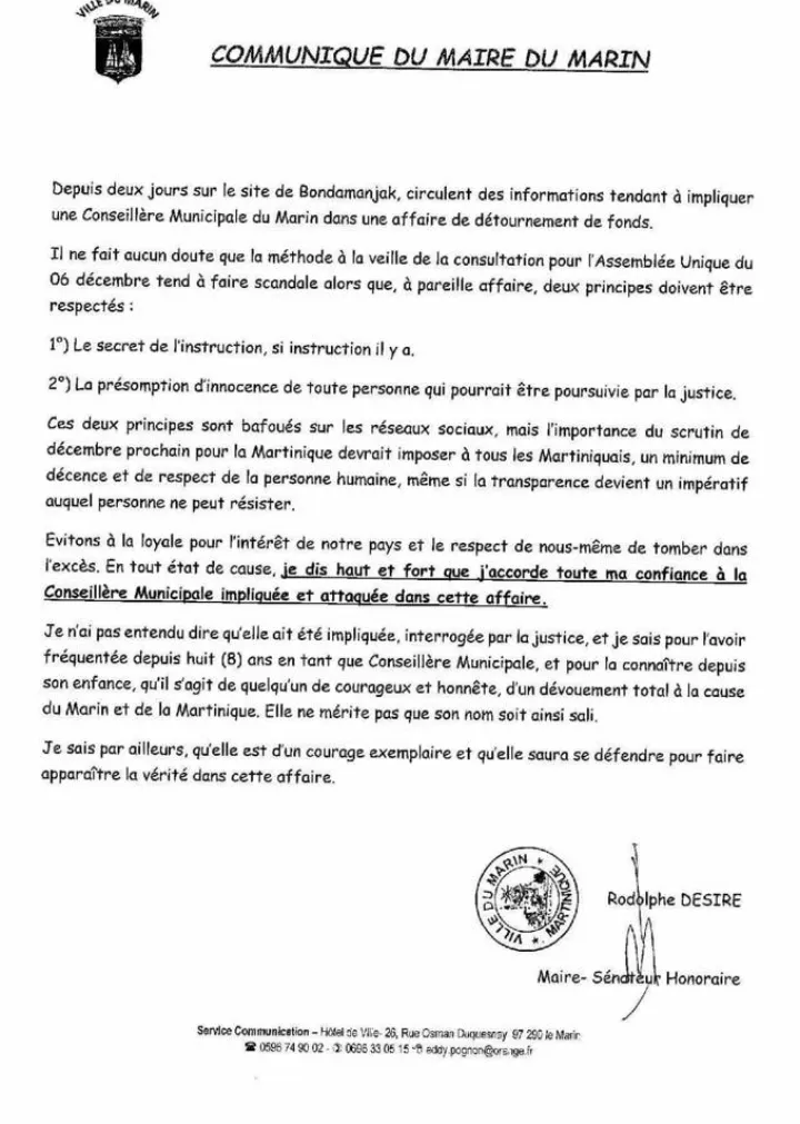 Rodolphe...sénatè a tè... ka ralé kannot ek senn a tè