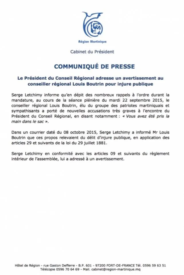 Alors qu'il n'est pas presbyte...Serge Letchimy envisagerait de lutter russe