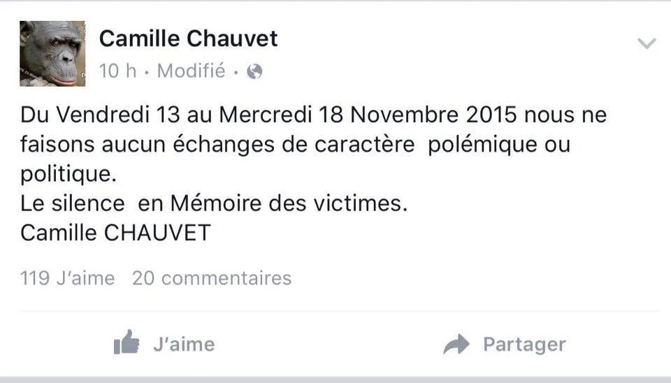 Attentats de Paris : le silence bavard et hypocrite de Camille Chauvet