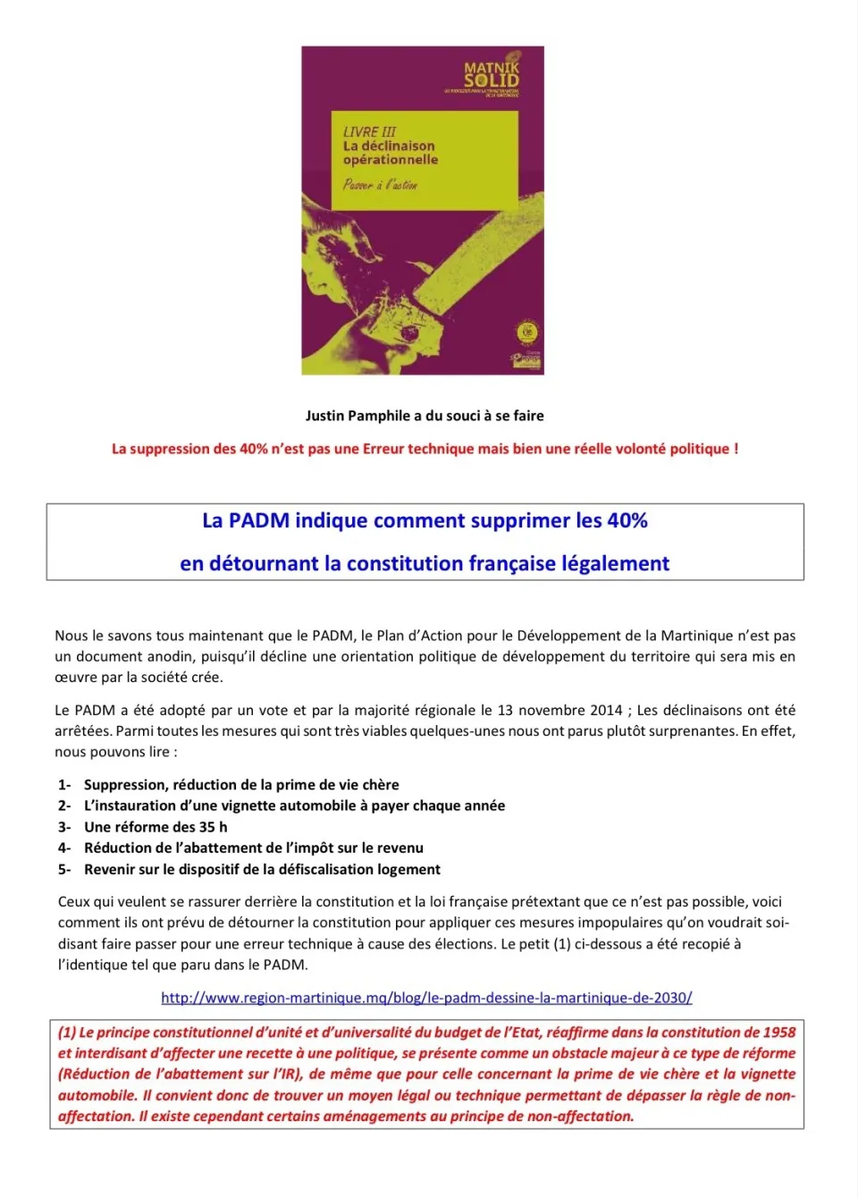 OUI ! Serge Letchimy veut supprimer les 40 %