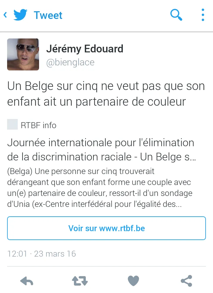 Je suis un partenaire de couleur...pourtant la vie est belge