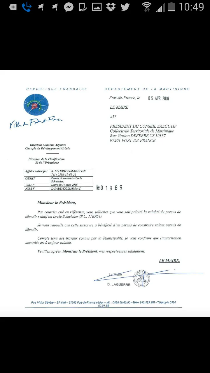 Lycée Schoelcher en Martinique...OK d'accord