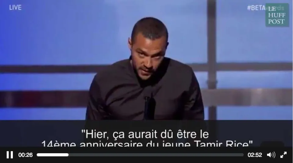 Jesse Williams, black power aux BET Awards (video)