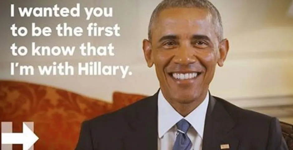 Officiel : Obama pour Hillary Clinton (vidéo)