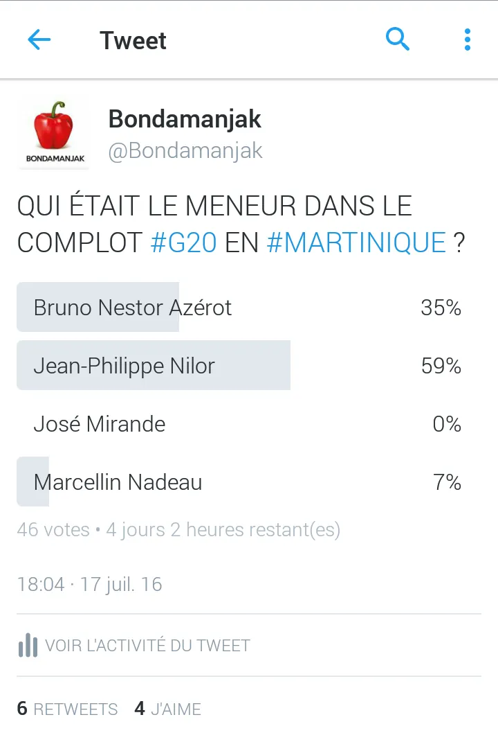 QUI ÉTAIT LE MENEUR DANS LE COMPLOT G20 EN MARTINIQUE ?