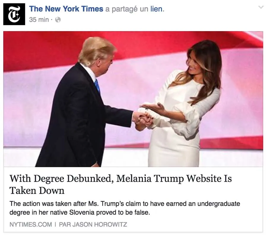 Melania Trump a même pipeauté son diplôme (lol)
