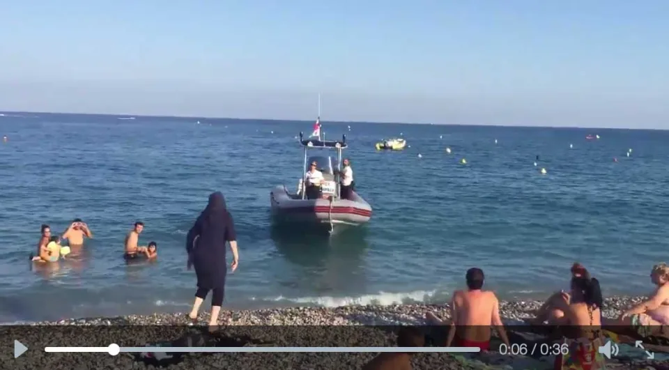 Nice : interpellation d'une femme "voilée" par la police sur la plage (vidéo)