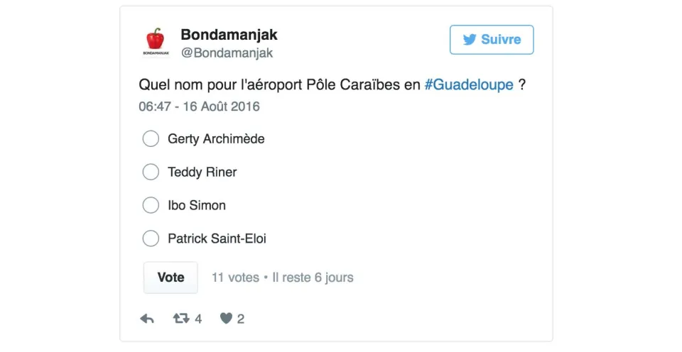 Sondage Guadeloupe