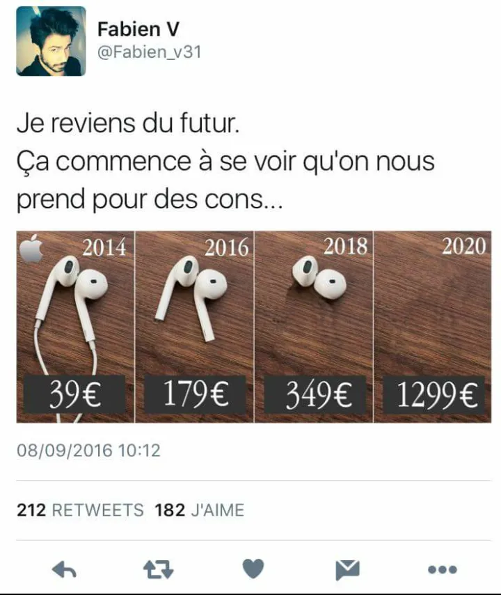 Le tweet du jour  [08/09/16] Apple -  Iphone 7