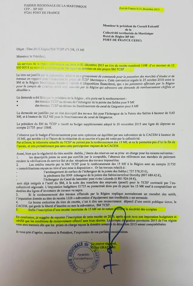 Martinique : la Chambre Régionale des Comptes nous aurait donc menti comme Serge Letchimy ?