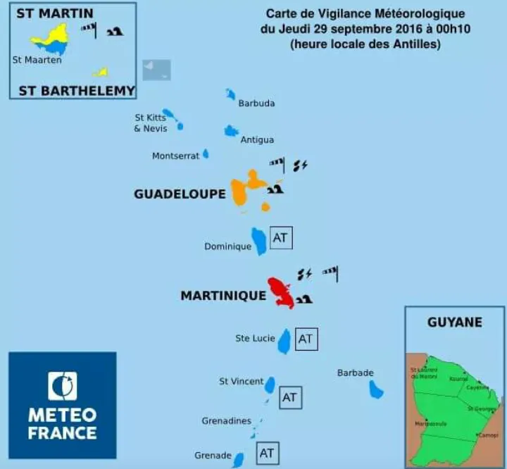 Passage de Matthew : la Martinique en vigilance rouge