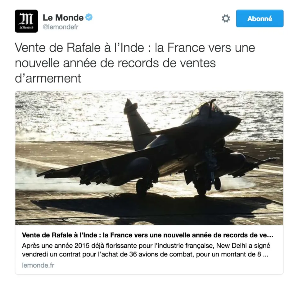 Champagne ! Année record pour les ventes d'armes !