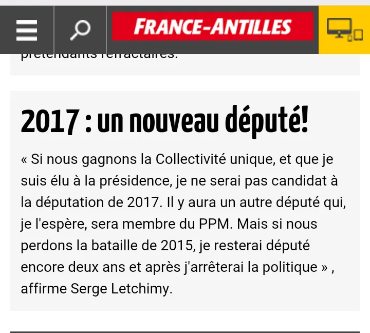 Législatives 2017 en Martinique : Serge Letchimy va t-il honorer sa parole ?