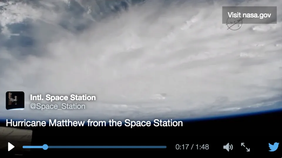 Matthew vu de l'espace (vidéos)