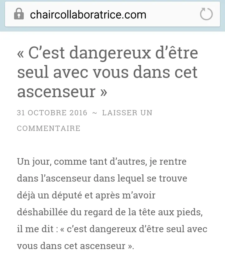"C’est dangereux d’être seul avec vous dans cet ascenseur"