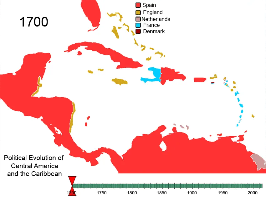 Evolution politique de la Caraibe (animation)