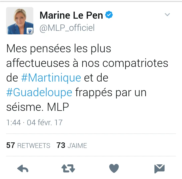 Le tweet du jour [04/02/17] Marine Le Pen