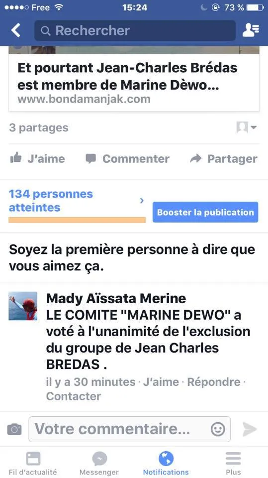 Marine Dèwo : Jean-Charles Brédas déclaré persona non gratin