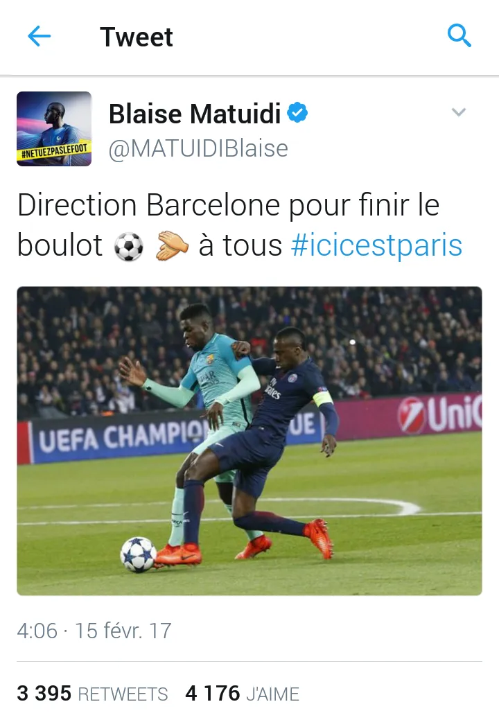 Le tweet de trop - Blaise Matuidi
