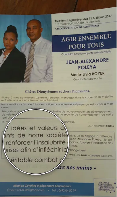 Législatives 2017 à l'île de La Réunion : "...je suis déterminée à renforcer l'insalubrité des logements sociaux..."