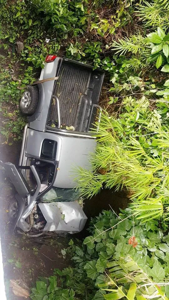 Accident spectaculaire à Basse-Pointe en Martinique