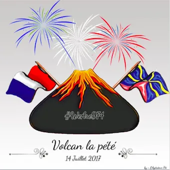 A l'île de La Réunion, même le Piton de la Fournaise  aime la France