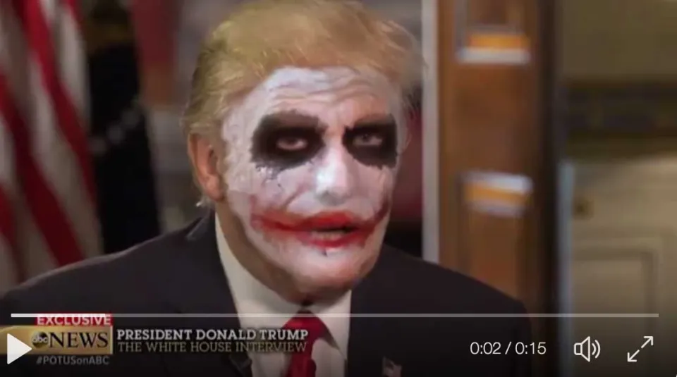 Trump sans son maquillage, Joker !... 😂 (vidéo)