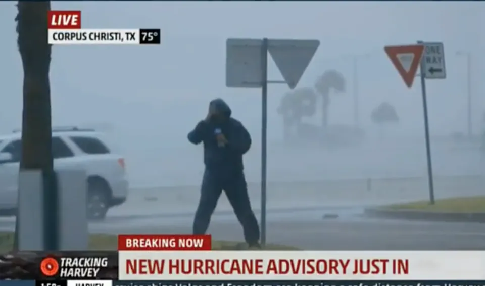 Le cyclone Harvey en direct à la télé (direct)