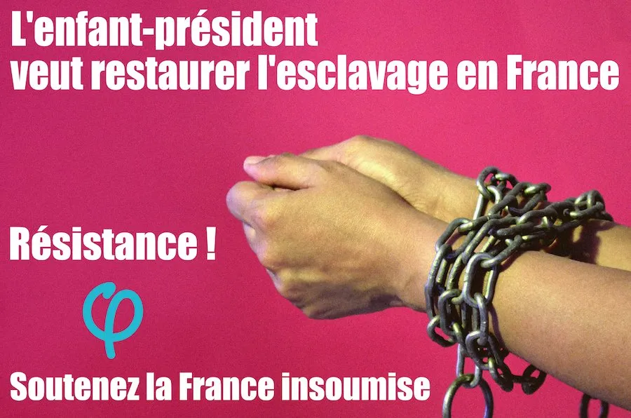 En 1802 Napoléon remet des français noirs en esclavage...en 2017 Mélenchon and co pérennisent l'imagerie de ce crime contre l'humanité