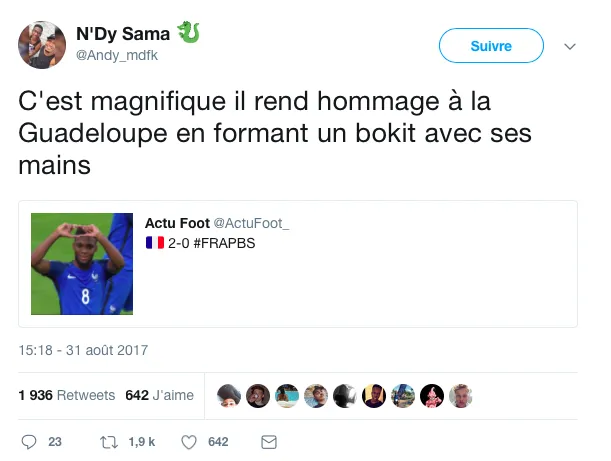 Le tweet du jour 1/09/17 Lemar - Guadeloupe - Bokit