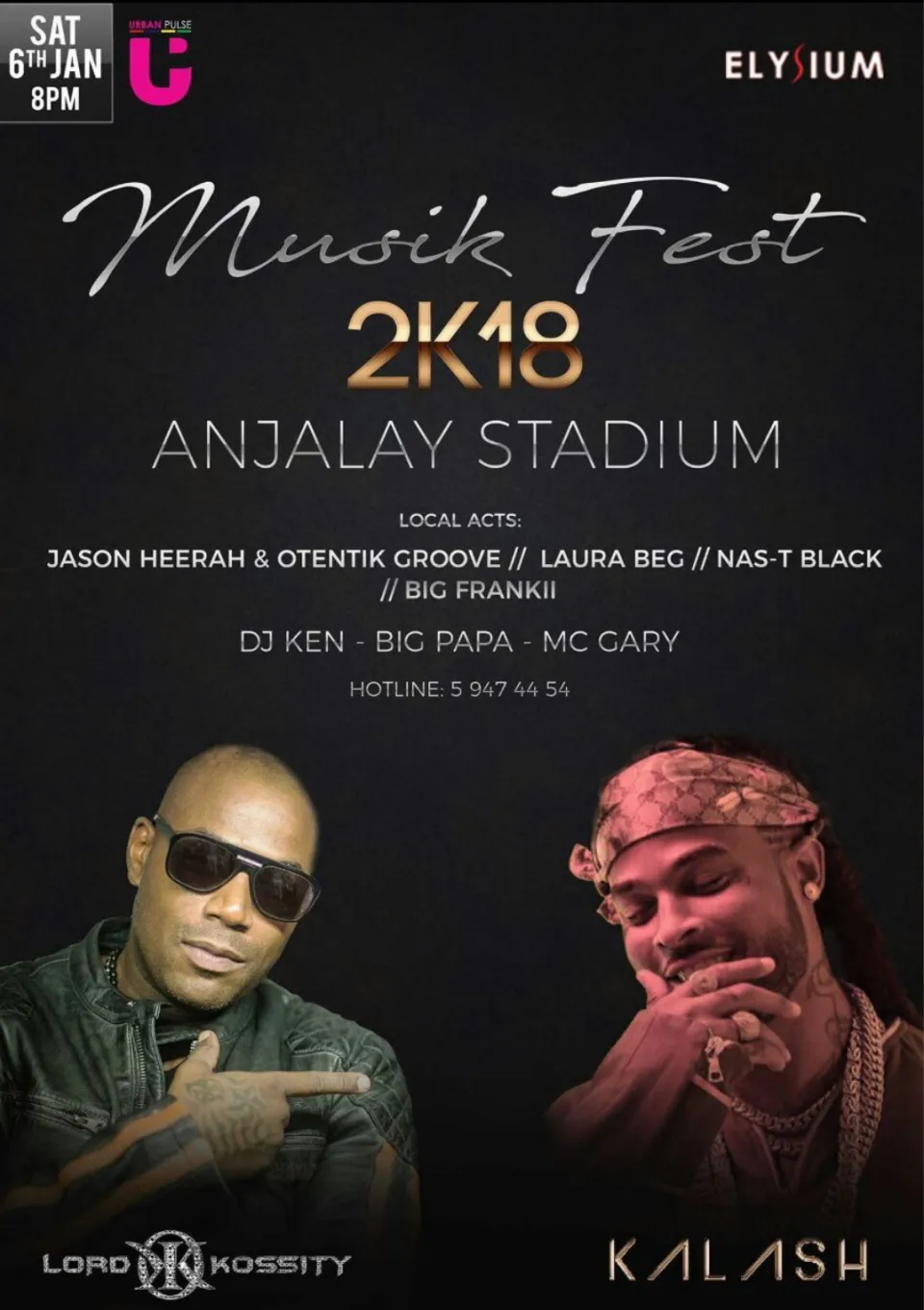 Lord Kossity et Kalash au Musik Fest 2K18 à l'île Maurice