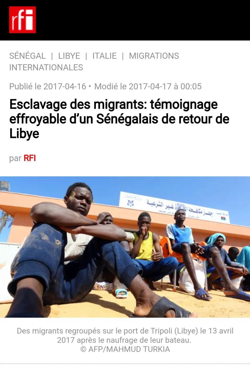 Esclavage en Libye : Claudy Siar ne lit pas le site de RFI son propre employeur