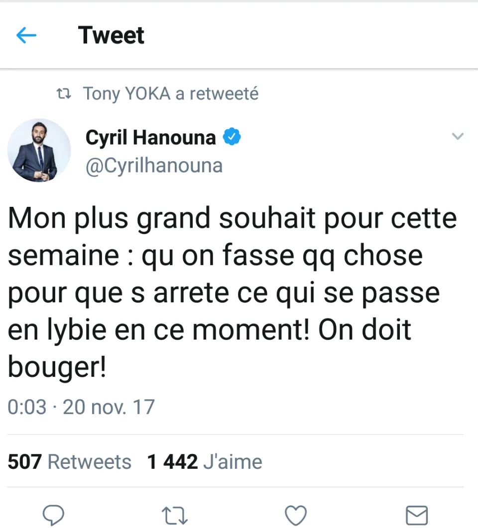 Cyril Hanouna...lis bien...ce n'est pas LYBIE mais LIBYE