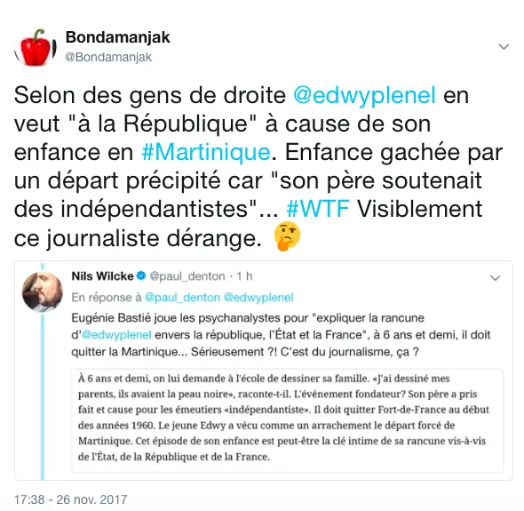 Le tweet du jour 27/11/17 - Martinique - Edwy Plenel